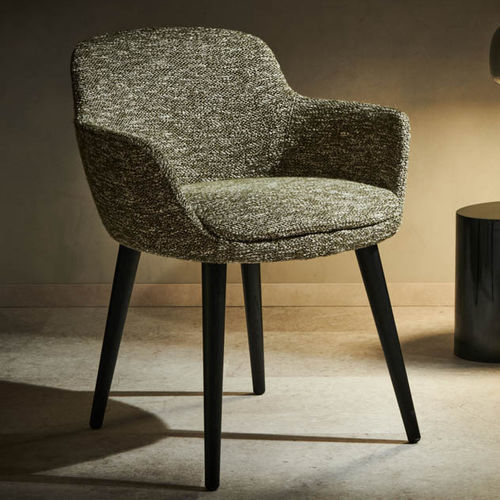 Chaise de salle à manger contemporaine - Harley - Evolution 21 - Karine Bonjean bv - d'intérieur / en tissu / avec piètement en bois