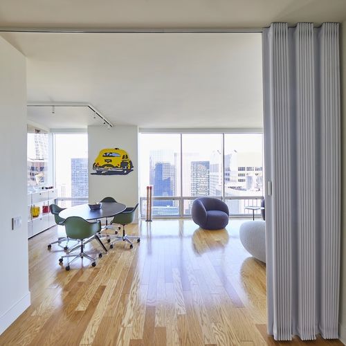 Porte d'intérieur - lateral opening - Dooor srl - en cuir / accordéon / contemporaine