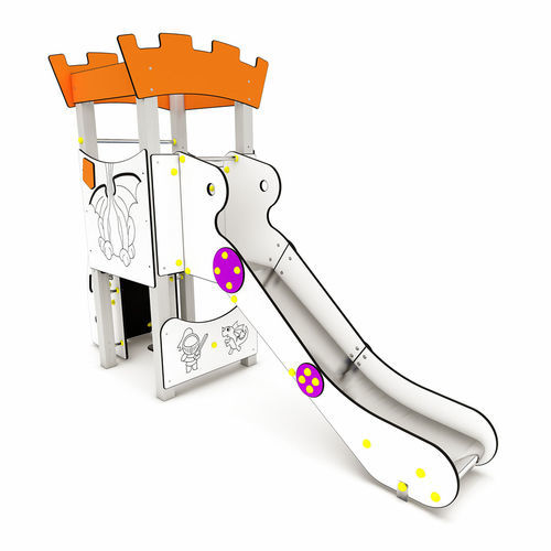 Toboggan droit - MINI CASTLE  - mobipark - pour aire de jeux / en acier inoxydable