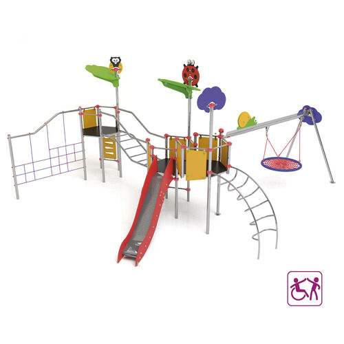 Structure de jeu pour aire de jeux - THE COPPICE  - mobipark - en acier inoxydable / en contreplaqué / en HDPE