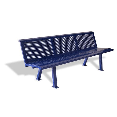 Banc contemporain - PLANETA  - mobipark - en acier / en tôle perforée / avec dossier