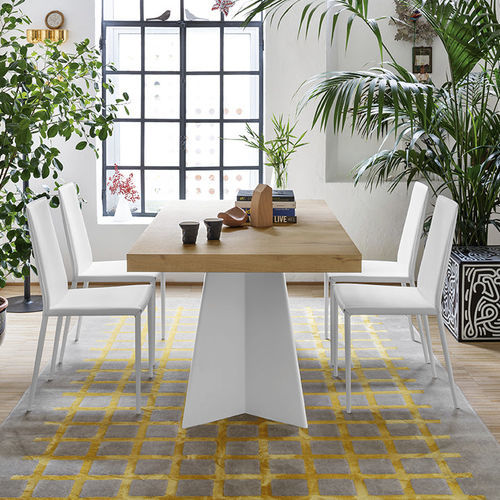 Chaise contemporaine - BOHEME - Connubia - d'intérieur / en cuir / avec piètement en métal