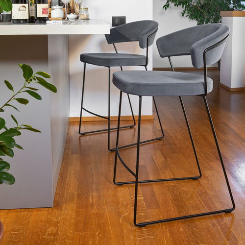 Chaise de bar contemporaine - NEW YORK - Connubia - d'intérieur / en tissu / en simili cuir