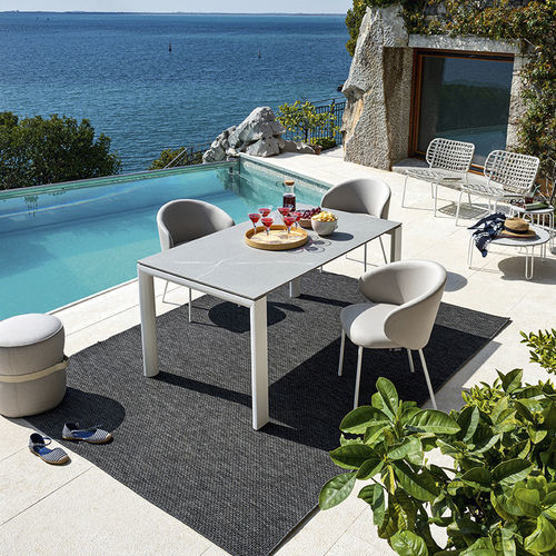Table contemporaine - DORIAN - Connubia - en HPL / en céramique / avec piètement en aluminium