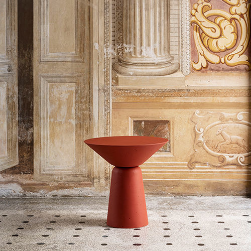 Table d'appoint contemporaine - MURANO - CIMENTO - en béton / avec piètement en béton / ronde