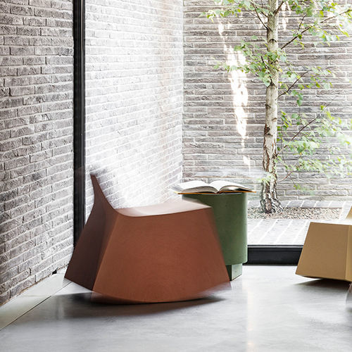 Chauffeuse contemporaine - BURANO - CIMENTO - en béton / en béton / écolabel PEFC