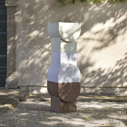 Tabouret contemporain - ZATTERE - CIMENTO - en béton / avec piètement en béton / piètement central