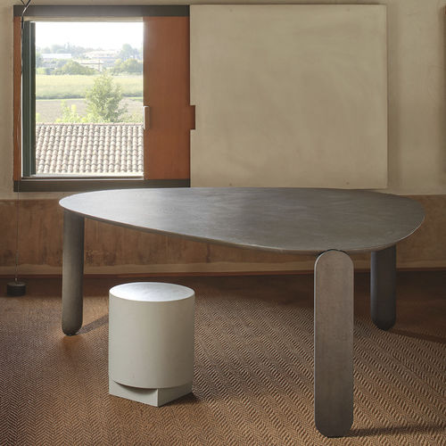 Table contemporaine - LIDO - CIMENTO - en béton / avec piètement en béton / ovale