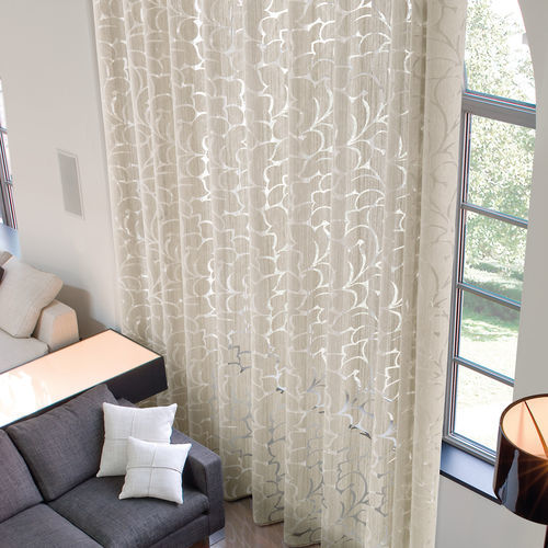 Tissu pour rideaux - DUSK - Ciesse Tendaggi srl - à fleurs / en polyester / en lin