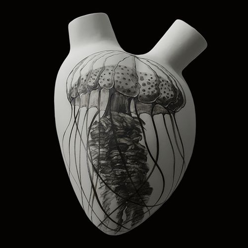 Vase contemporain - JELLYFISH - ELICA STUDIO - en porcelaine / fait main / professionnel
