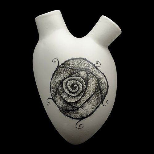 Vase contemporain - H-4 ROSA - ELICA STUDIO - en porcelaine / pour mur / suspendu