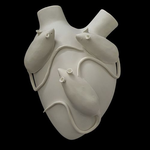 Vase design original - RATTO D’AMORE - ELICA STUDIO - en porcelaine / mural / fait main