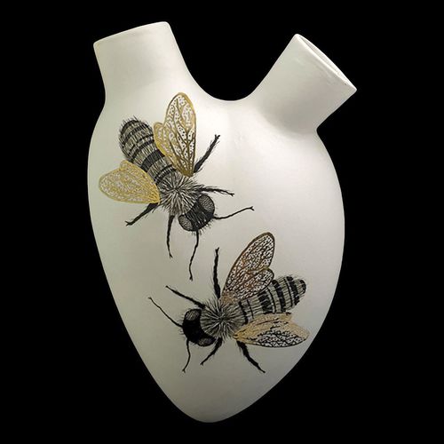 Vase contemporain - BEES - ELICA STUDIO - en porcelaine / pour mur / fait main