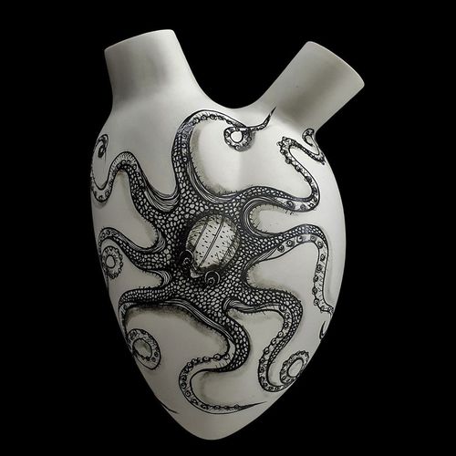 Vase contemporain - OCTOPUS - ELICA STUDIO - en porcelaine / mural / fait main