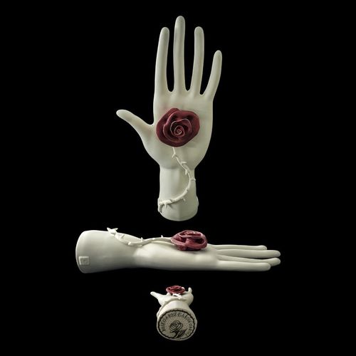 Sculpture en porcelaine - ROSE - ELICA STUDIO - fait main / à poser / professionnelle