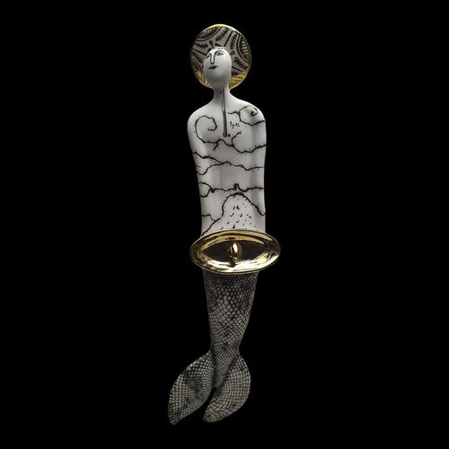 Sculpture en porcelaine - SYS 22 PENIS - ELICA STUDIO - en porcelaine dorée / fait main / Fabriquée en Italie