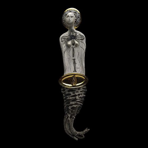 Sculpture en porcelaine - SYS 22 VAGINA - ELICA STUDIO - en porcelaine dorée / fait main / Fabriquée en Italie