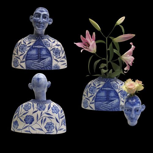 Vase contemporain - VAS 22 - ELICA STUDIO - en porcelaine / fait main / Fabriqué en Italie
