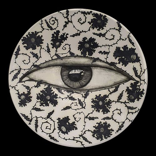 Sculpture en porcelaine - PIATTO DA POMPA OCCHIO SX - ELICA STUDIO - fait main / Fabriquée en Italie / murale