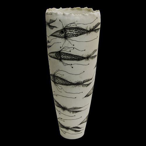 Vase contemporain - PISCES - ELICA STUDIO - en porcelaine / fait main / Fabriqué en Italie
