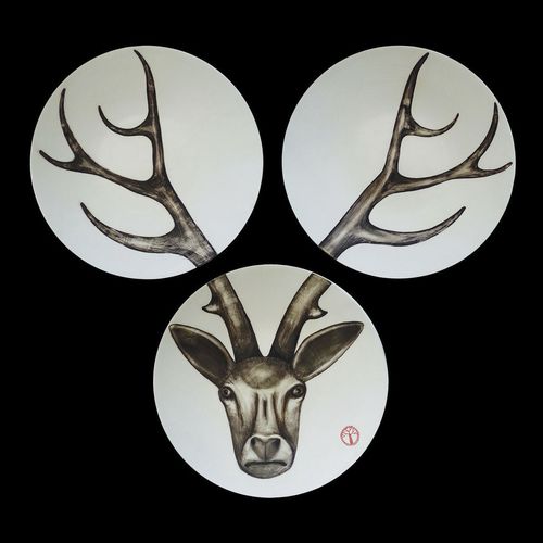 Sculpture en porcelaine - CERVUS - ELICA STUDIO - fait main / murale / professionnelle