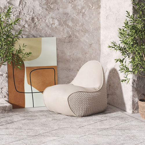 Fauteuil poire contemporain - Lagom - Joyf - en tissu / gris / bleu
