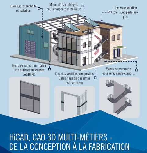 Logiciel CAO - HiCAD - ISD GROUP - pour structure en acier / pour menuiserie / pour escalier