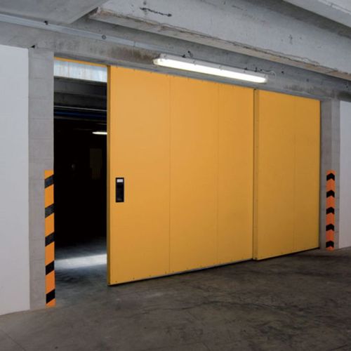 Porte industrielle coulissante - Horizontal  - Endoors - en tôle / de sécurité / coupe-feu