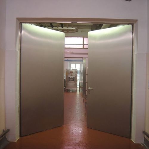 Porte industrielle en acier inoxydable - Endoors - battante / automatique / de sécurité