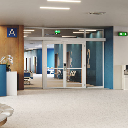 Porte d'intérieur - 500 EF - DOORSON - en aluminium anodisé / battante / coulissante
