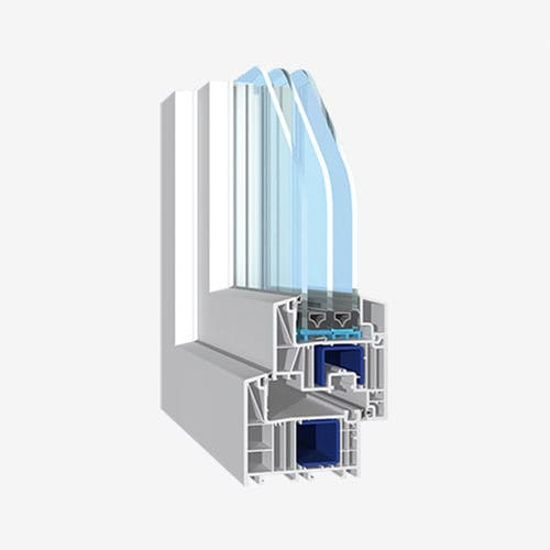 Profilé pour fenêtre en PVC - 82 AD - Salamander - pour maison passive