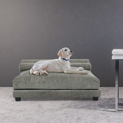 Lit pour chien orthopédique - Soho Roma - Club Nine Pets - en tissu / gris / marron