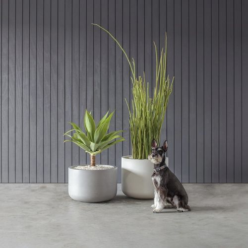 Jardinière en béton - BOLA  - LUMACAST - ronde / contemporaine / blanche