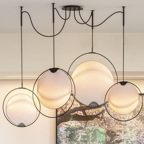 Lustre contemporain - Elish Warlop Design Studio - en tissu / 4 ampoules / professionnel