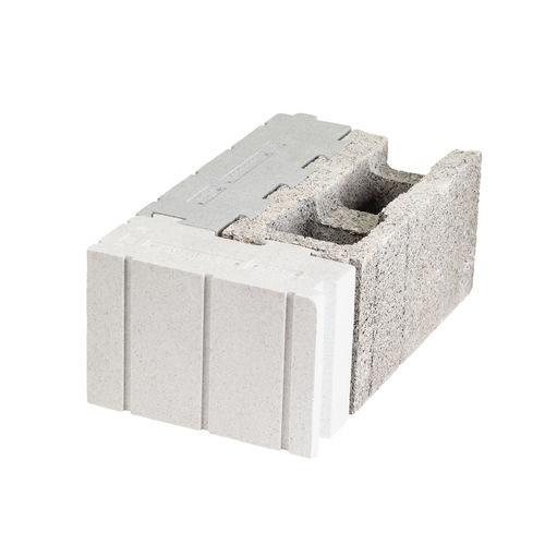 Bloc coffrant en bois ciment - ANGLE - GIE ISOLABLOC - pour mur / pour maison passive / pour bâtiments