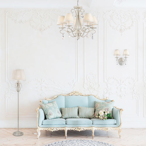 Lustre contemporain - BRIONIA - Maytoni - en métal / en satin / 5 ampoules