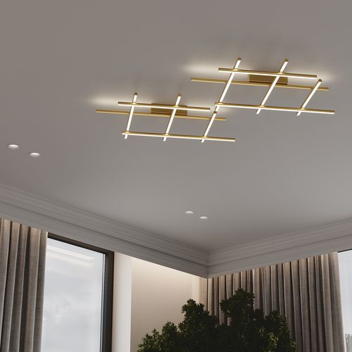 Plafonnier contemporain - Radiance - Maytoni - linéaire / en aluminium / en satin