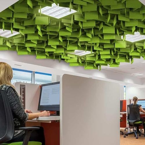 Panneau acoustique pour plafond - TIER - 14six8 - en fibre de polyester / en PET / carré