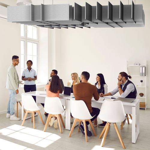 Faux-plafond en polyester - GRID - 14six8 - en PET / en îlot / pour bureau