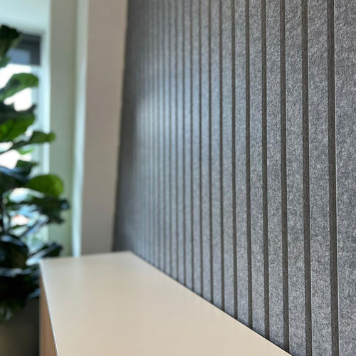 Panneau acoustique pour mur - V-GROOVE - 14six8 - en fibre de polyester / en PET / aspect tissu