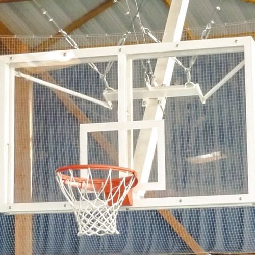Panneau de basket en verre trempé - Metalu Plast - rectangulaire / blanc / noir