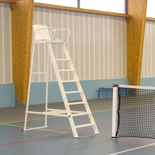 Chaise d'arbitre de tennis - Metalu Plast - mobile / en acier / blanche