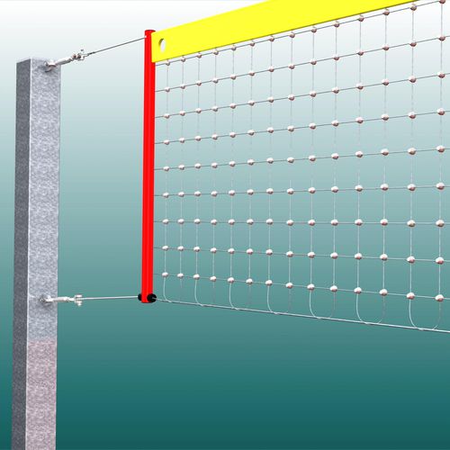 Filet de volleyball argenté - 33004 - artec Sportsgeräte GmbH - 2 mm / d'entraînement / d'extérieur