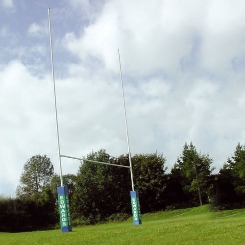 Poteau de rugby à sceller - Edwards Sports - en acier / blanc / thermo-laqué