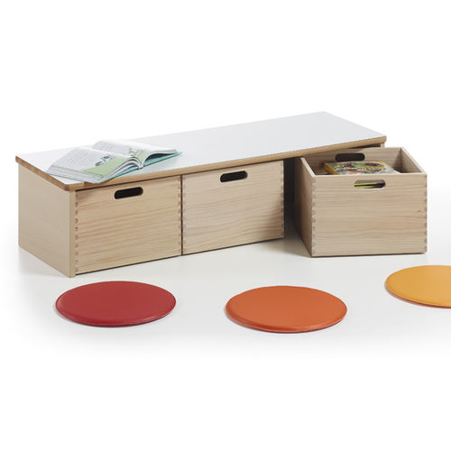 Banc contemporain - EduHermex - en hêtre / en mélaminé / sans dossier