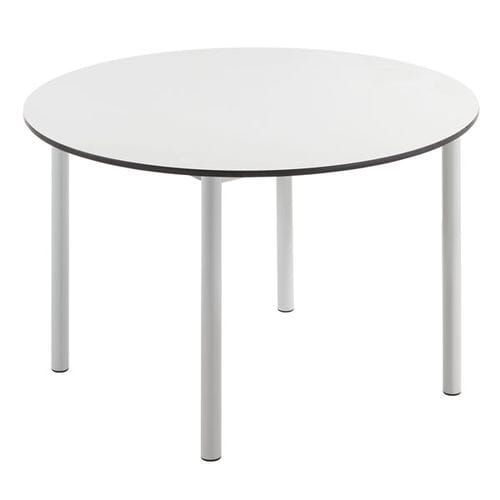 Table contemporaine - Menorca - EduHermex - en fibre de bois / avec piètement en métal / ronde