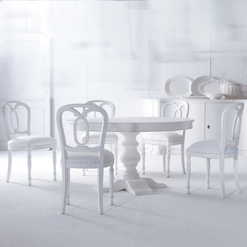 Table classique - BERNINI - LANDO - en bois massif / avec piètement en bois massif / ronde