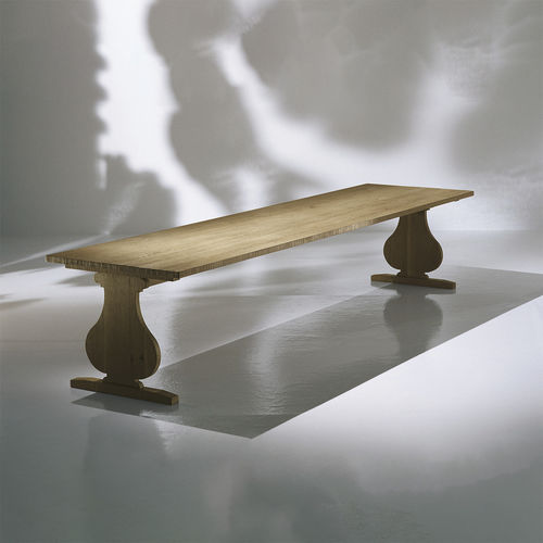 Table classique - FRANCIS - LANDO - en chêne / avec piètement en bois massif / rectangulaire