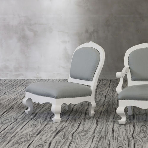 Fauteuil de style - GINGER - LANDO - en tissu / en bois massif / fait main