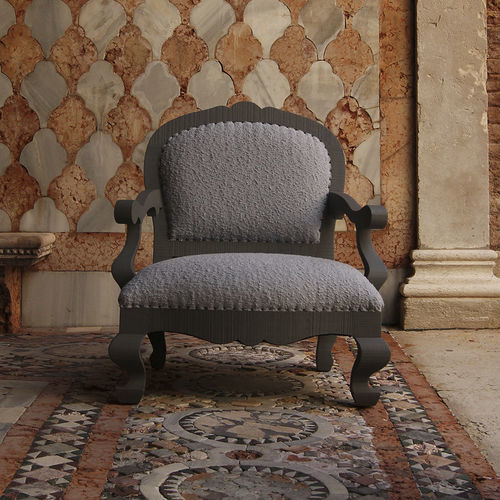 Fauteuil de style - GINGER - LANDO - en tissu / en bois massif / Fabriqué en Italie